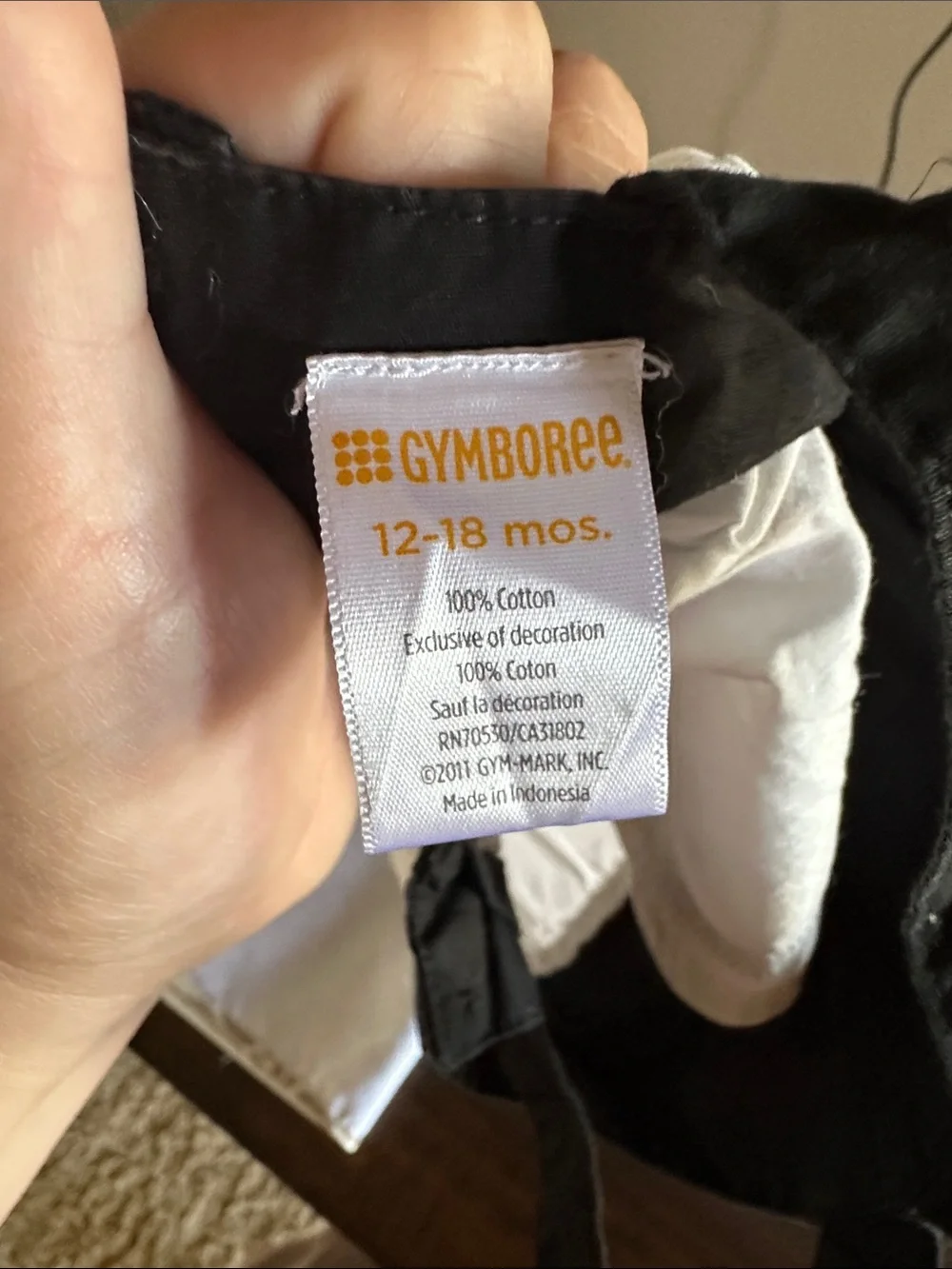 Gymboree Black and White Tank Top with Yellow Trim